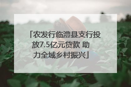 农发行临澧县支行投放7.5亿元贷款 助力全域乡村振兴