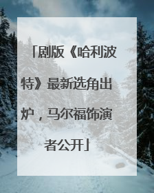 剧版《哈利波特》最新选角出炉，马尔福饰演者公开