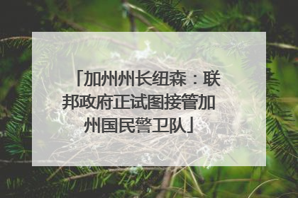 加州州长纽森：联邦政府正试图接管加州国民警卫队