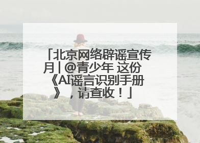 北京网络辟谣宣传月│@青少年 这份《AI谣言识别手册》，请查收！