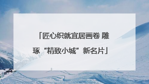匠心织就宜居画卷 雕琢“精致小城”新名片