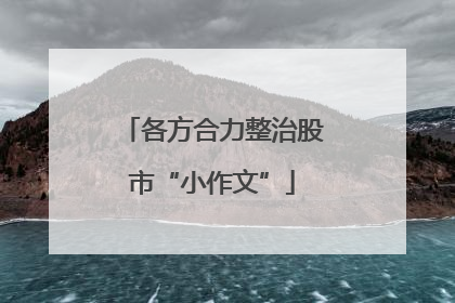 各方合力整治股市“小作文”
