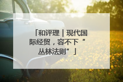 和评理｜现代国际经贸，容不下“丛林法则”