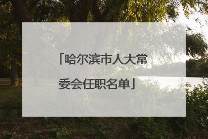 哈尔滨市人大常委会任职名单