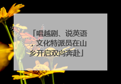 唱越剧、说英语，文化特派员在山乡开启双向奔赴