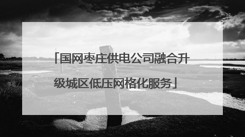 国网枣庄供电公司融合升级城区低压网格化服务