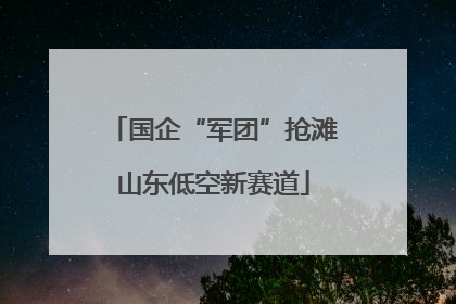 国企“军团”抢滩山东低空新赛道