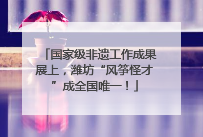 国家级非遗工作成果展上，潍坊“风筝怪才”成全国唯一！