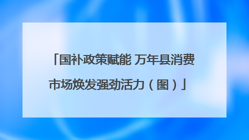 国补政策赋能 万年县消费市场焕发强劲活力（图）