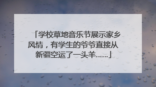 学校草地音乐节展示家乡风情，有学生的爷爷直接从新疆空运了一头羊……