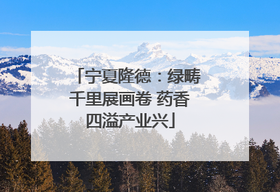 宁夏隆德：绿畴千里展画卷 药香四溢产业兴