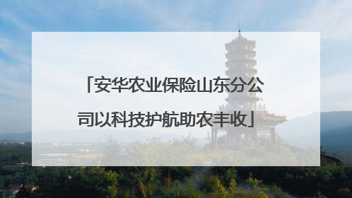 安华农业保险山东分公司以科技护航助农丰收