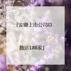 安徽上市公司总数达186家
