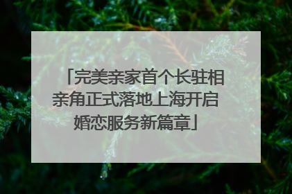 完美亲家首个长驻相亲角正式落地上海开启婚恋服务新篇章