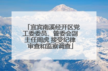 宜宾南溪经开区党工委委员、管委会副主任周虎 接受纪律审查和监察调查