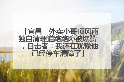 宜昌一外卖小哥顶风雨独自清理道路路障被爆赞，目击者：我还在犹豫他已经停车清障了