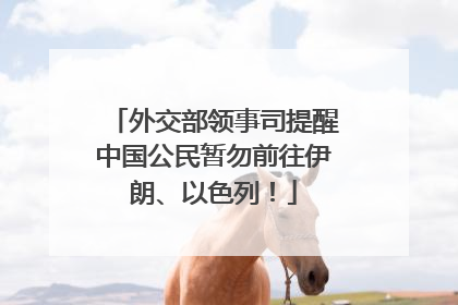 外交部领事司提醒中国公民暂勿前往伊朗、以色列！