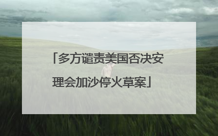 多方谴责美国否决安理会加沙停火草案