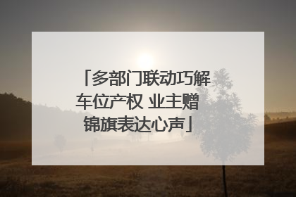 多部门联动巧解车位产权 业主赠锦旗表达心声