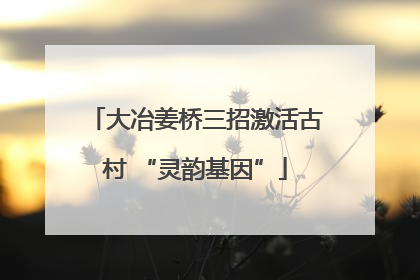 大冶姜桥三招激活古村 “灵韵基因”