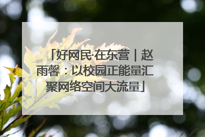 好网民·在东营｜赵雨馨：以校园正能量汇聚网络空间大流量