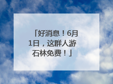 好消息！6月1日，这群人游石林免费！