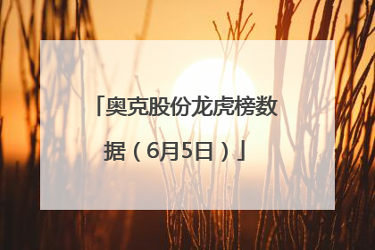 奥克股份龙虎榜数据（6月5日）
