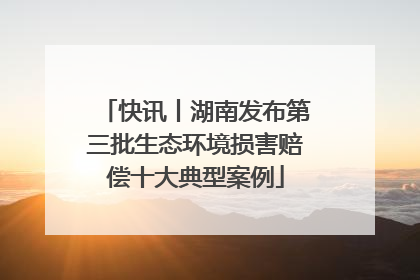 快讯丨湖南发布第三批生态环境损害赔偿十大典型案例