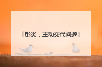 彭炎，主动交代问题