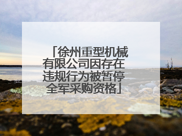 徐州重型机械有限公司因存在违规行为被暂停全军采购资格