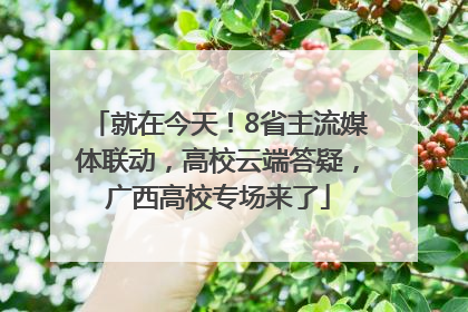 就在今天！8省主流媒体联动，高校云端答疑，广西高校专场来了