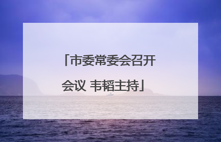 市委常委会召开会议 韦韬主持