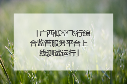 广西低空飞行综合监管服务平台上线测试运行