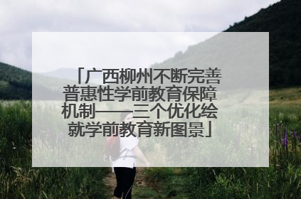 广西柳州不断完善普惠性学前教育保障机制——三个优化绘就学前教育新图景