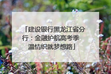 建设银行黑龙江省分行：金融护航高考季 温情织就梦想路