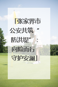 张家界市公安共筑“防洪堤”：向险而行 守护安澜