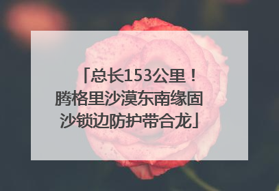 总长153公里！腾格里沙漠东南缘固沙锁边防护带合龙