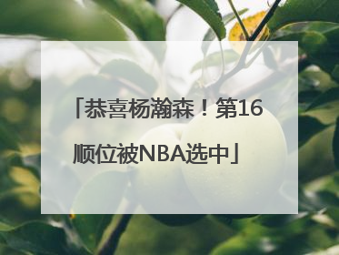 恭喜杨瀚森！第16顺位被NBA选中