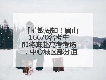 扩散周知！眉山16670名考生即将奔赴高考考场，中心城区部分道路将禁止通行