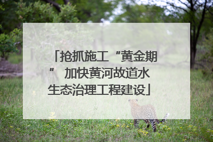 抢抓施工“黄金期” 加快黄河故道水生态治理工程建设