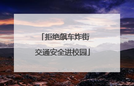 拒绝飙车炸街 交通安全进校园