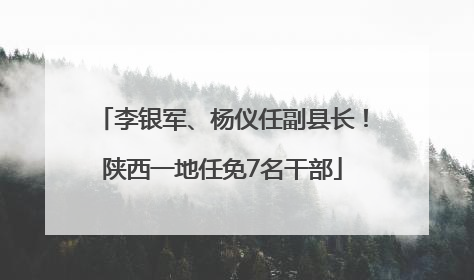 李银军、杨仪任副县长！陕西一地任免7名干部