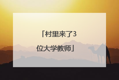 村里来了3位大学教师