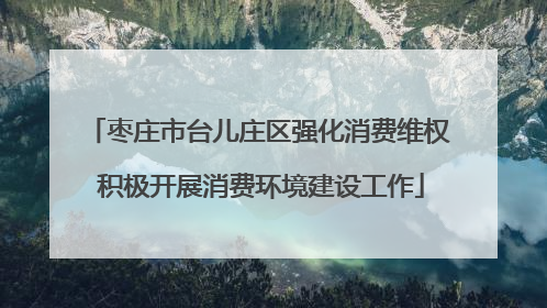 枣庄市台儿庄区强化消费维权 积极开展消费环境建设工作