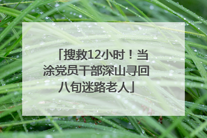 搜救12小时！当涂党员干部深山寻回八旬迷路老人