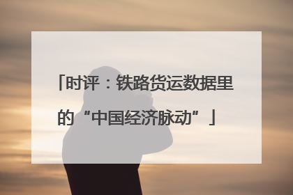 时评：铁路货运数据里的“中国经济脉动”