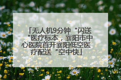无人机9分钟“闪送“医疗标本，襄阳市中心医院首开襄阳低空医疗配送“空中快