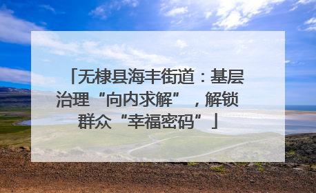 无棣县海丰街道：基层治理“向内求解”，解锁群众“幸福密码”