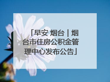 早安 烟台｜烟台市住房公积金管理中心发布公告
