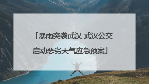 暴雨突袭武汉 武汉公交启动恶劣天气应急预案